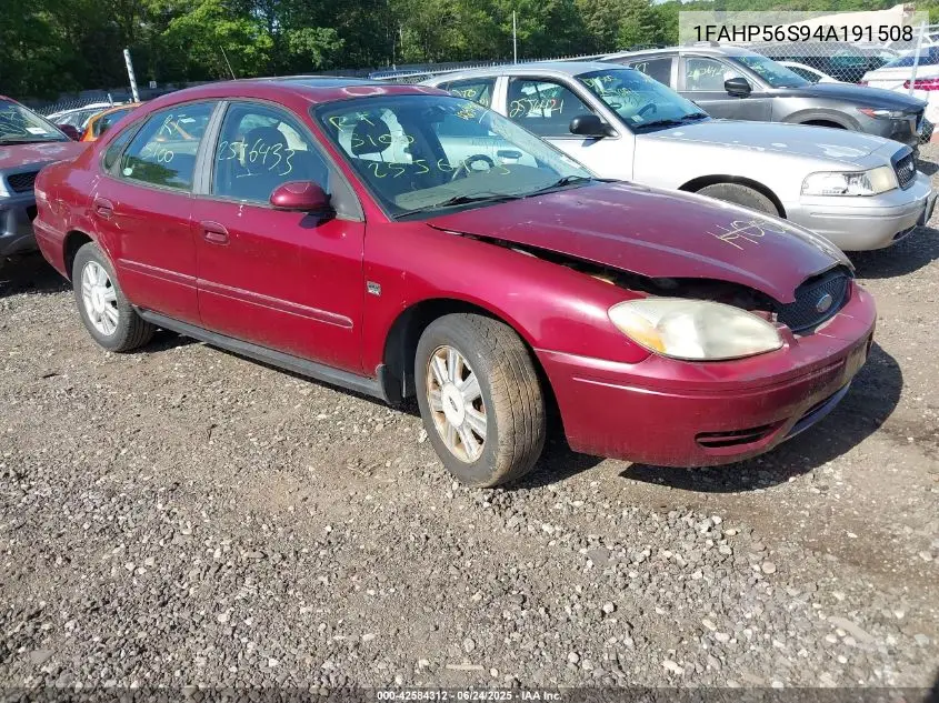 2004 Ford Taurus Sel VIN: 1FAHP56S94A191508 Lot: 42584312