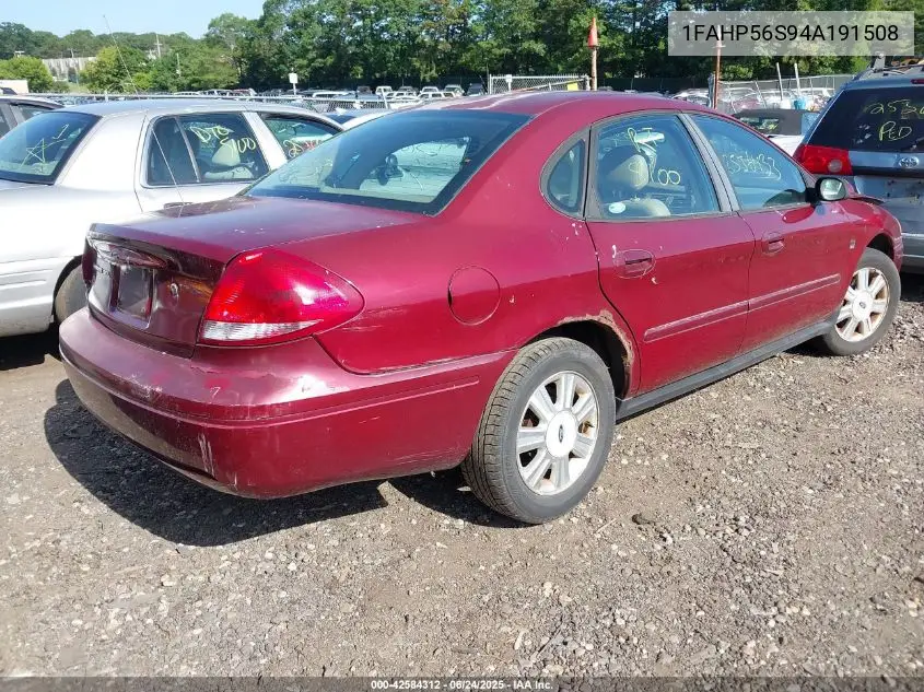 2004 Ford Taurus Sel VIN: 1FAHP56S94A191508 Lot: 42584312