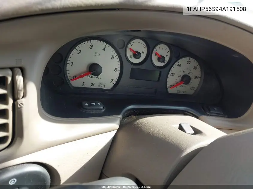 2004 Ford Taurus Sel VIN: 1FAHP56S94A191508 Lot: 42584312