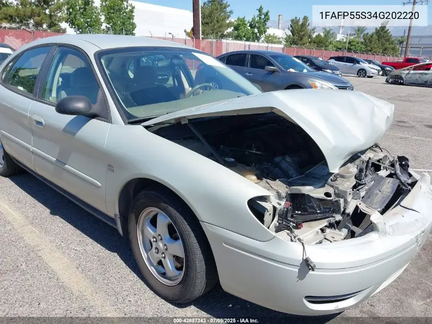 2004 Ford Taurus Ses VIN: 1FAFP55S34G202220 Lot: 42687343