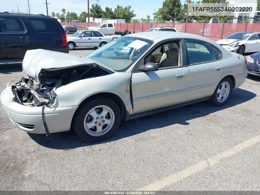 2004 Ford Taurus Ses VIN: 1FAFP55S34G202220 Lot: 42687343