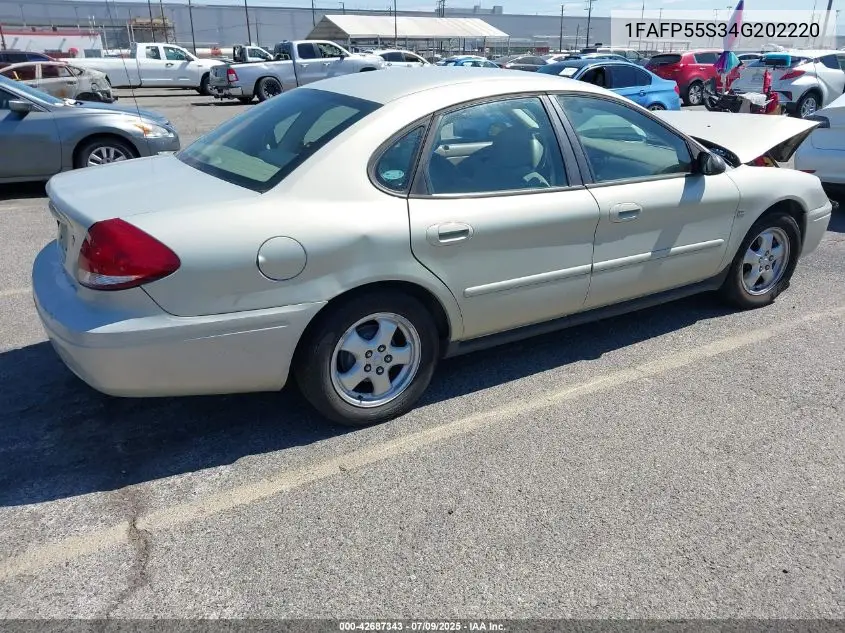 2004 Ford Taurus Ses VIN: 1FAFP55S34G202220 Lot: 42687343