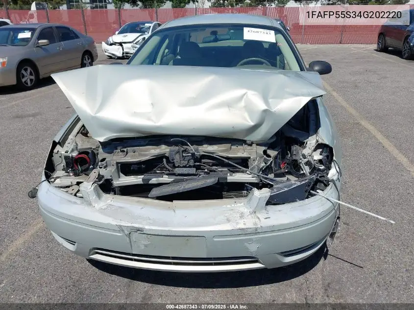 2004 Ford Taurus Ses VIN: 1FAFP55S34G202220 Lot: 42687343