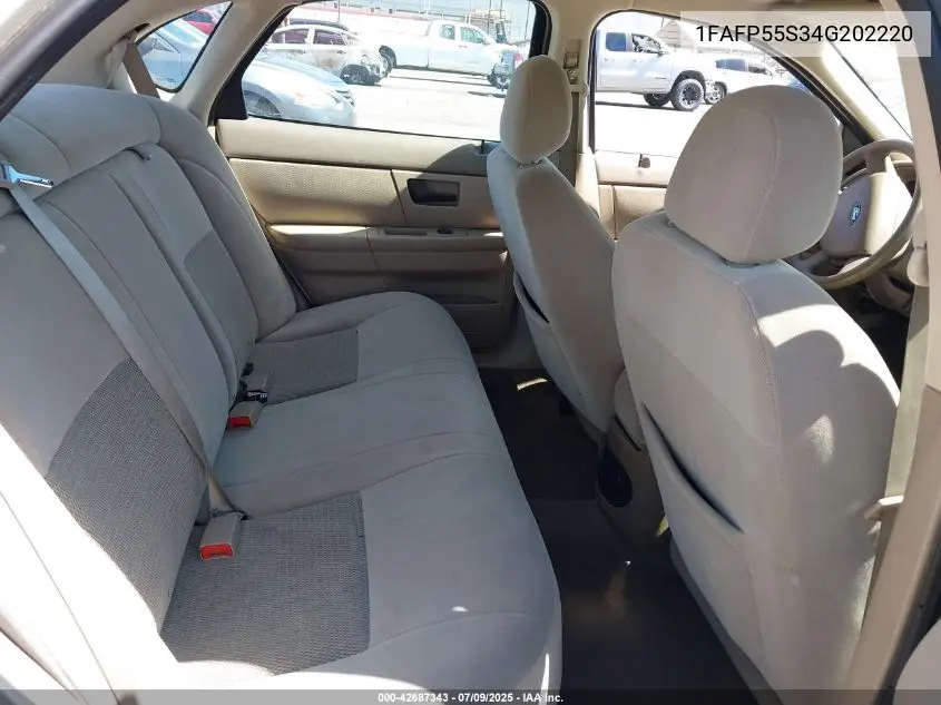 2004 Ford Taurus Ses VIN: 1FAFP55S34G202220 Lot: 42687343