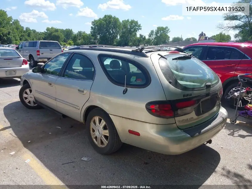 2004 Ford Taurus Sel VIN: 1FAFP59SX4A139520 Lot: 42699432