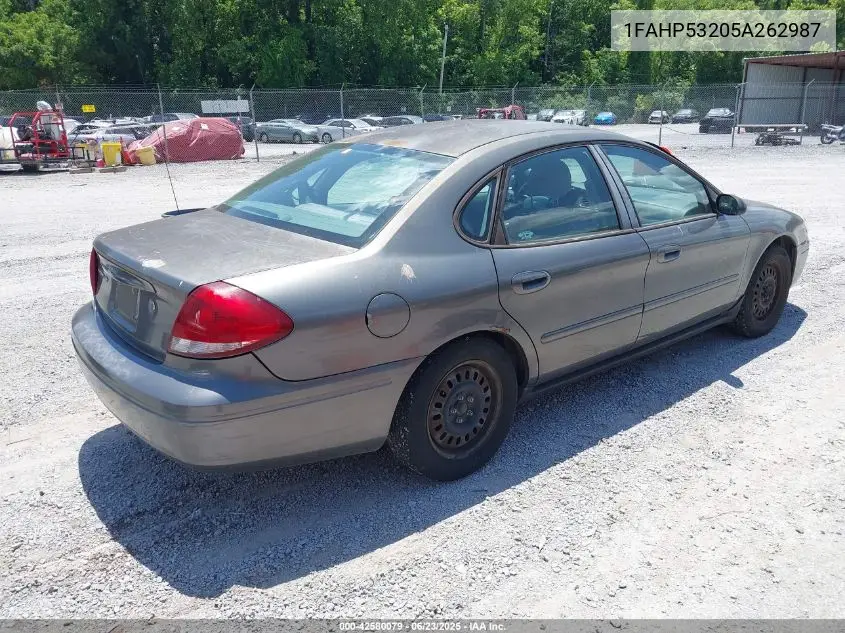 2005 Ford Taurus Se VIN: 1FAHP53205A262987 Lot: 42580079