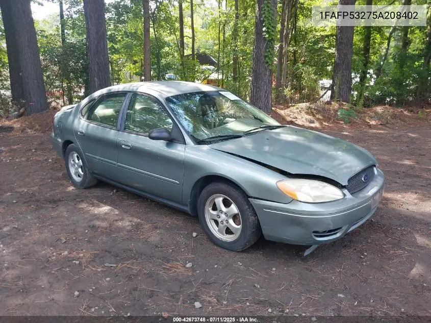 2005 Ford Taurus Se VIN: 1FAFP53275A208402 Lot: 42673748
