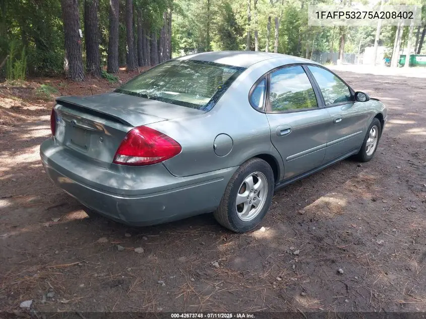 2005 Ford Taurus Se VIN: 1FAFP53275A208402 Lot: 42673748