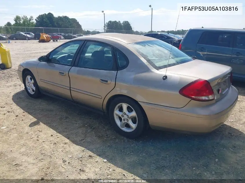 2005 Ford Taurus Se VIN: 1FAFP53U05A103816 Lot: 42704801