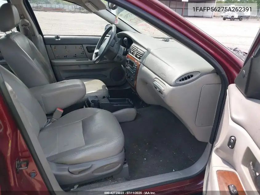 2005 Ford Taurus Sel VIN: 1FAFP56275A262391 Lot: 42725023