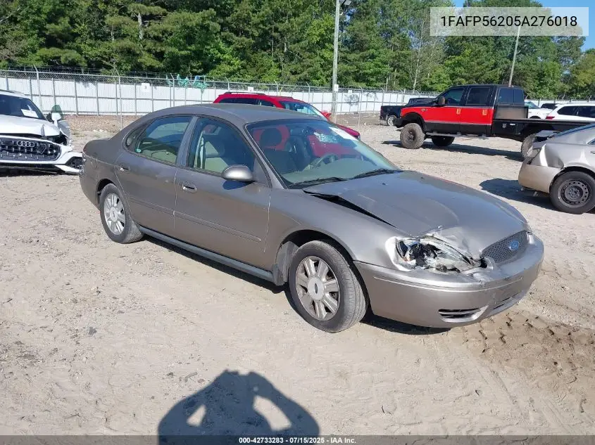 2005 Ford Taurus Sel VIN: 1FAFP56205A276018 Lot: 42733283