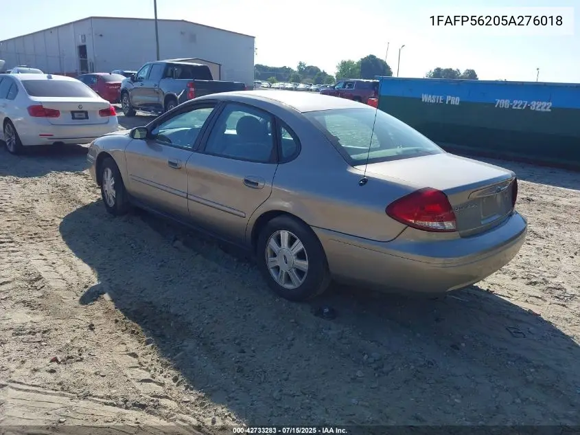 2005 Ford Taurus Sel VIN: 1FAFP56205A276018 Lot: 42733283