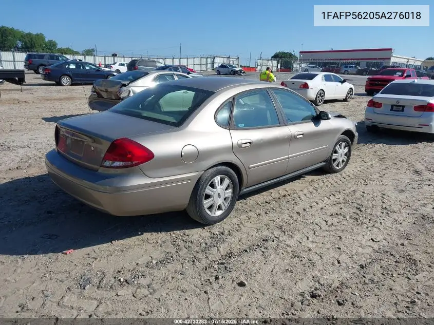 2005 Ford Taurus Sel VIN: 1FAFP56205A276018 Lot: 42733283
