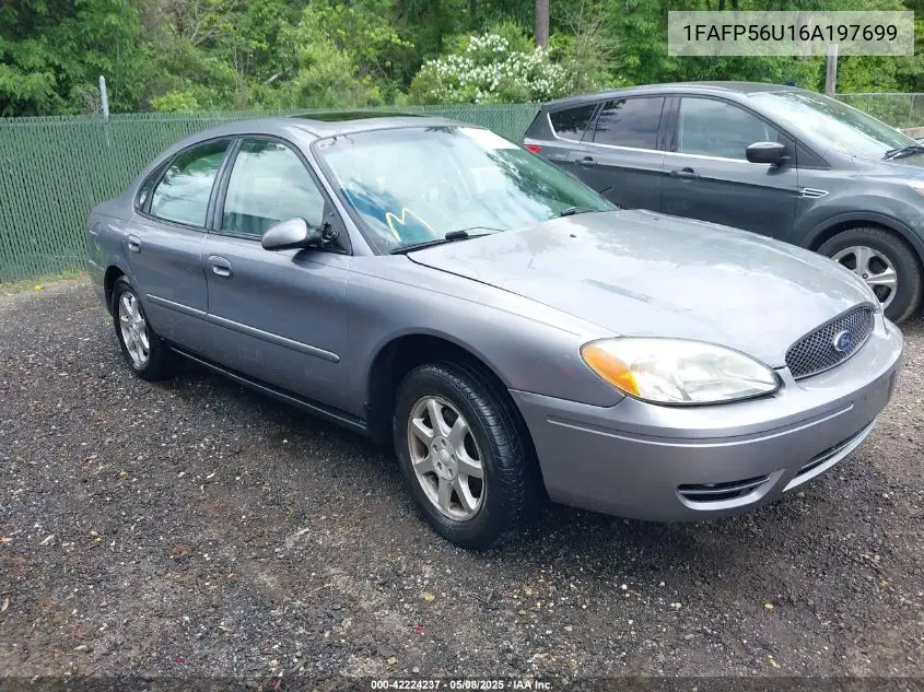 2006 Ford Taurus Sel VIN: 1FAFP56U16A197699 Lot: 42224237