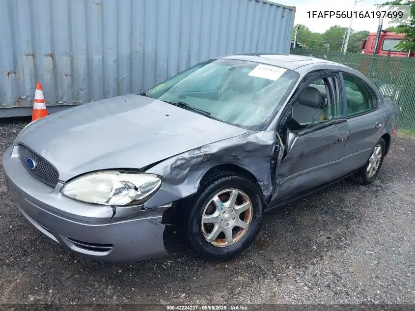 2006 Ford Taurus Sel VIN: 1FAFP56U16A197699 Lot: 42224237