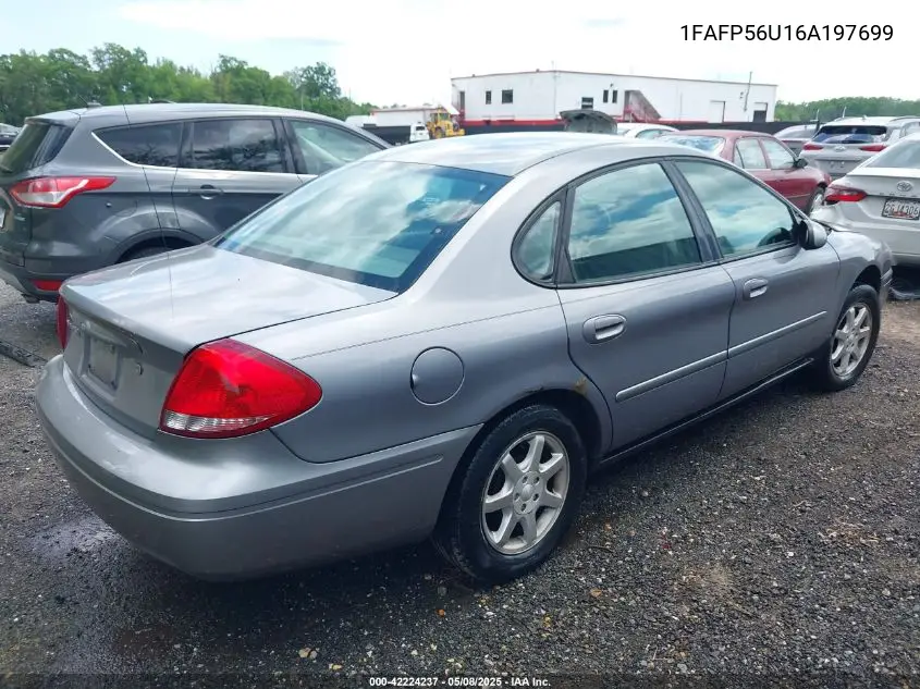 2006 Ford Taurus Sel VIN: 1FAFP56U16A197699 Lot: 42224237