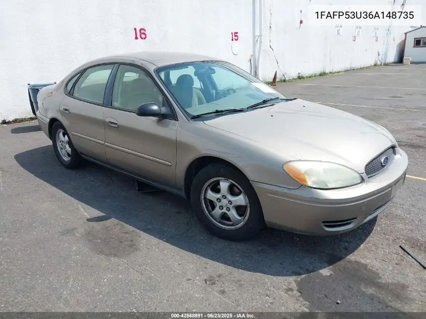 2006 Ford Taurus Se VIN: 1FAFP53U36A148735 Lot: 42568991