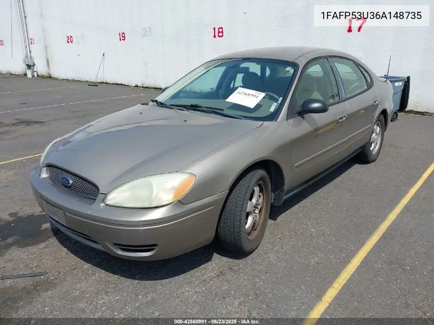 2006 Ford Taurus Se VIN: 1FAFP53U36A148735 Lot: 42568991