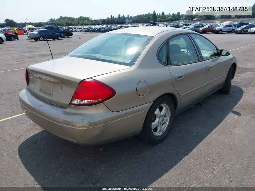 2006 Ford Taurus Se VIN: 1FAFP53U36A148735 Lot: 42568991