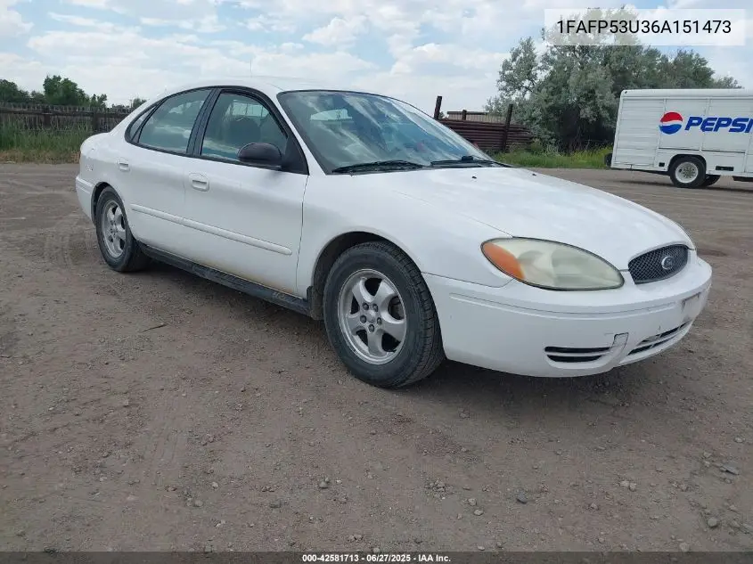 2006 Ford Taurus Se VIN: 1FAFP53U36A151473 Lot: 42581713
