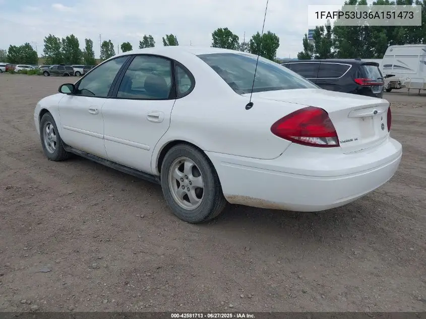2006 Ford Taurus Se VIN: 1FAFP53U36A151473 Lot: 42581713