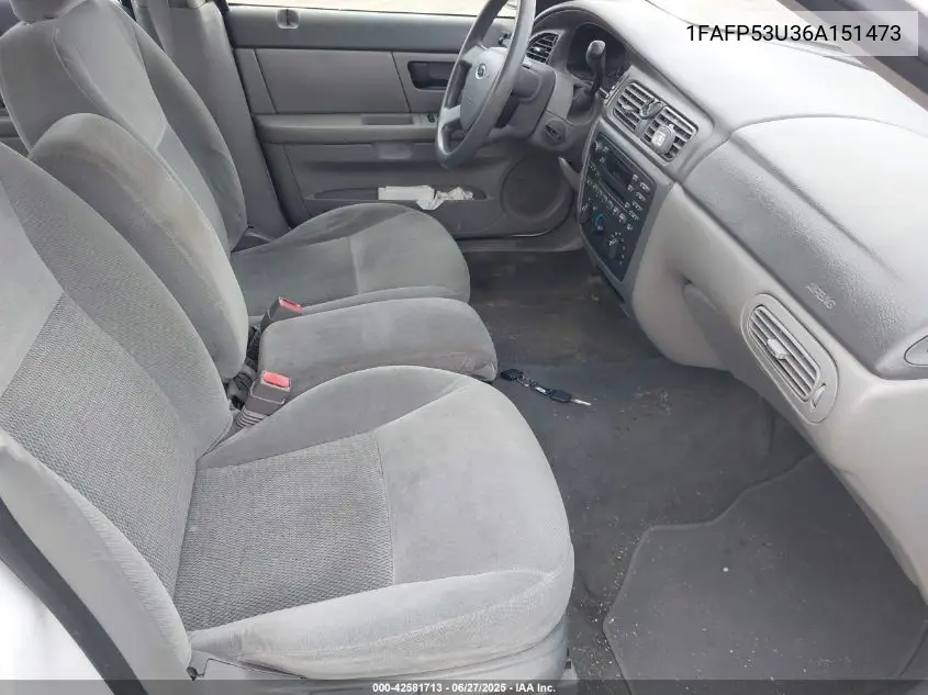 2006 Ford Taurus Se VIN: 1FAFP53U36A151473 Lot: 42581713