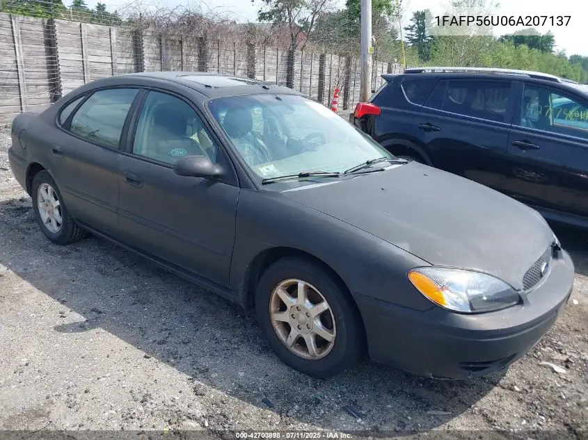 2006 Ford Taurus Sel VIN: 1FAFP56U06A207137 Lot: 42703898