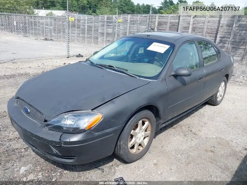 2006 Ford Taurus Sel VIN: 1FAFP56U06A207137 Lot: 42703898