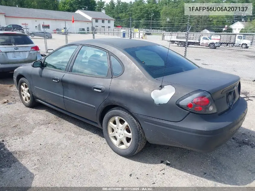 2006 Ford Taurus Sel VIN: 1FAFP56U06A207137 Lot: 42703898
