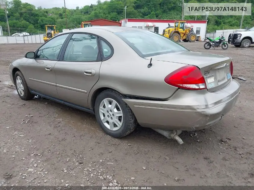 2007 Ford Taurus Se VIN: 1FAFP53U97A148143 Lot: 42233939