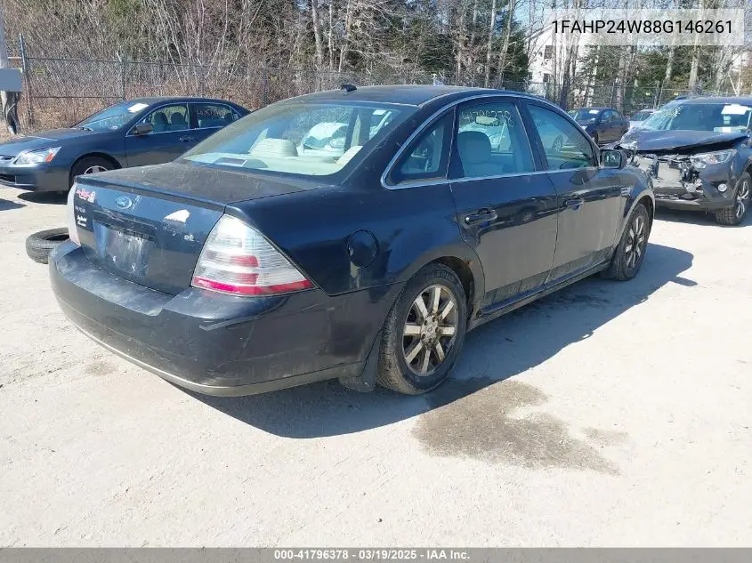 2008 Ford Taurus Sel VIN: 1FAHP24W88G146261 Lot: 41796378