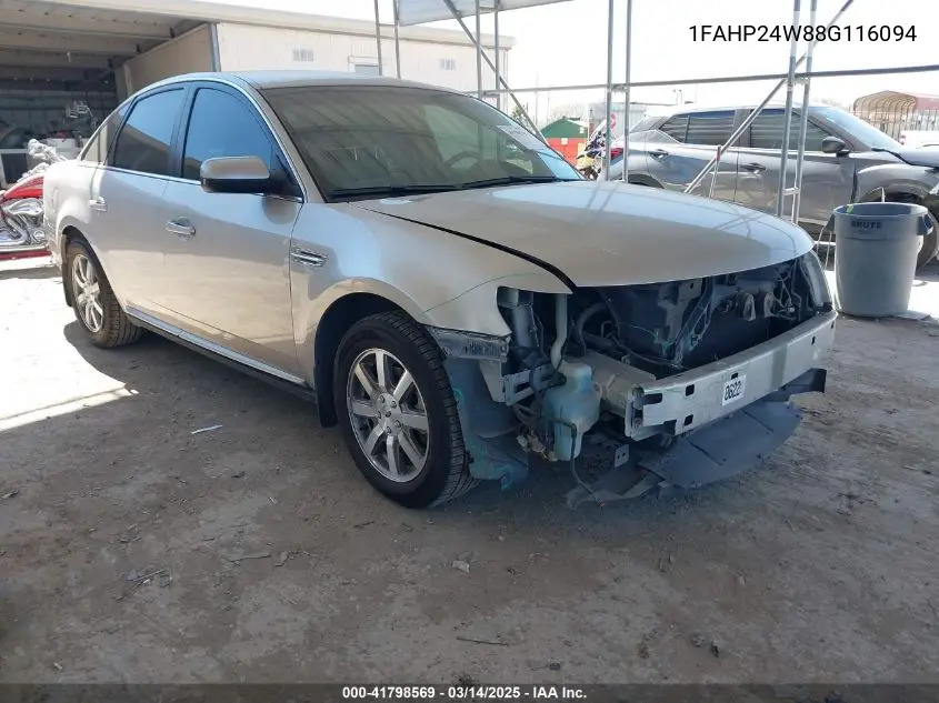 2008 Ford Taurus Sel VIN: 1FAHP24W88G116094 Lot: 41798569