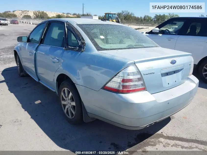 2008 Ford Taurus Sel VIN: 1FAHP24W08G174586 Lot: 41853617