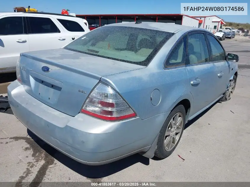 2008 Ford Taurus Sel VIN: 1FAHP24W08G174586 Lot: 41853617