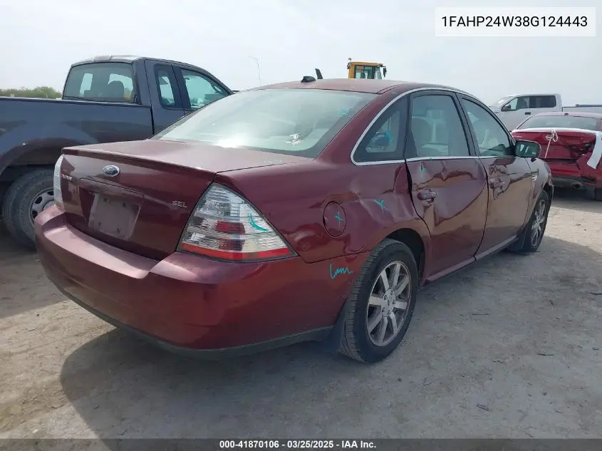 2008 Ford Taurus Sel VIN: 1FAHP24W38G124443 Lot: 41870106