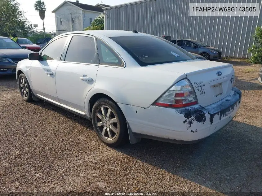 2008 Ford Taurus Sel VIN: 1FAHP24W68G143505 Lot: 41932592