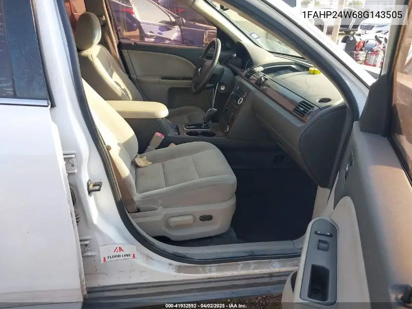 2008 Ford Taurus Sel VIN: 1FAHP24W68G143505 Lot: 41932592