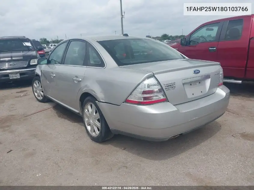 2008 Ford Taurus Limited VIN: 1FAHP25W18G103766 Lot: 42122116