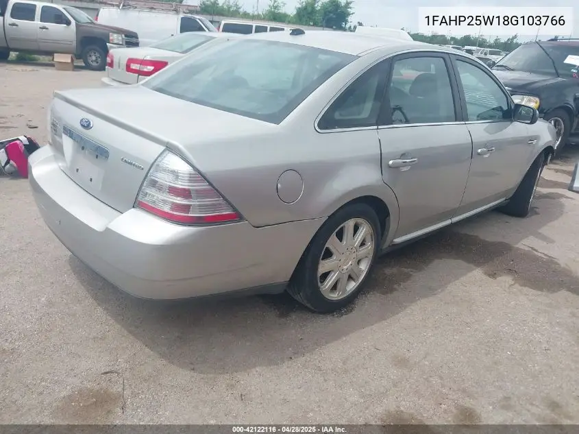 2008 Ford Taurus Limited VIN: 1FAHP25W18G103766 Lot: 42122116