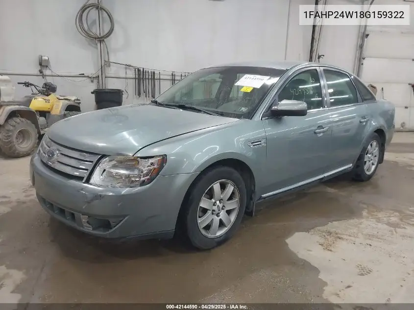 2008 Ford Taurus Sel VIN: 1FAHP24W18G159322 Lot: 42144590