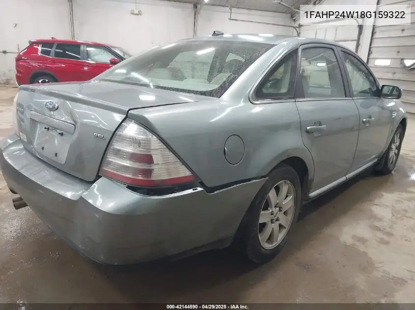 2008 Ford Taurus Sel VIN: 1FAHP24W18G159322 Lot: 42144590