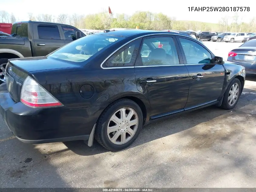 2008 Ford Taurus Limited VIN: 1FAHP25W28G187578 Lot: 42165575