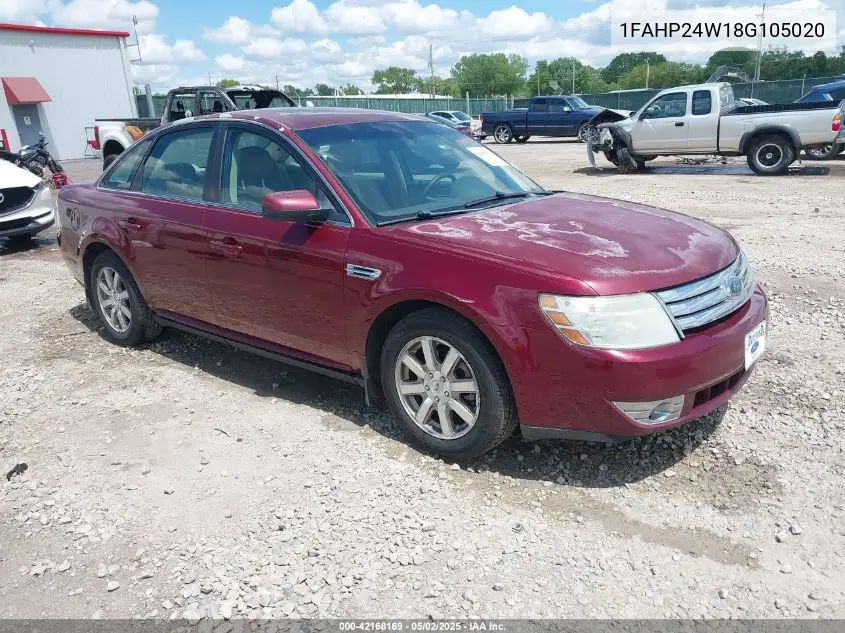 2008 Ford Taurus Sel VIN: 1FAHP24W18G105020 Lot: 42168169