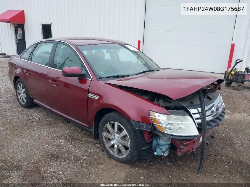 2008 Ford Taurus Sel VIN: 1FAHP24W08G175687 Lot: 42168885