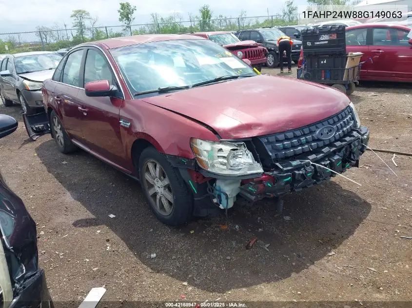 2008 Ford Taurus Sel VIN: 1FAHP24W88G149063 Lot: 42168947