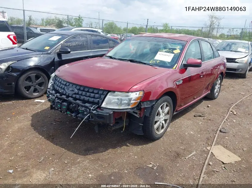 2008 Ford Taurus Sel VIN: 1FAHP24W88G149063 Lot: 42168947