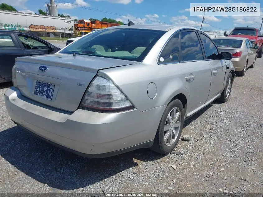 2008 Ford Taurus Sel VIN: 1FAHP24W28G186822 Lot: 42173076
