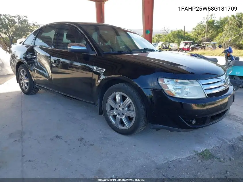 2008 Ford Taurus Limited VIN: 1FAHP25W58G181709 Lot: 42178219