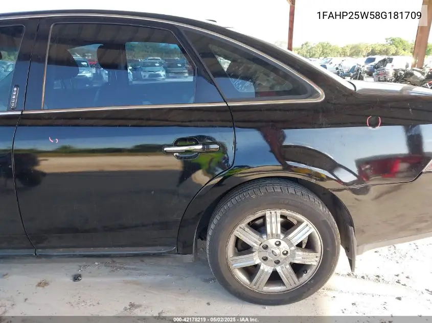 2008 Ford Taurus Limited VIN: 1FAHP25W58G181709 Lot: 42178219