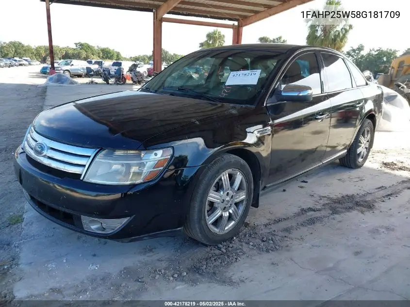2008 Ford Taurus Limited VIN: 1FAHP25W58G181709 Lot: 42178219